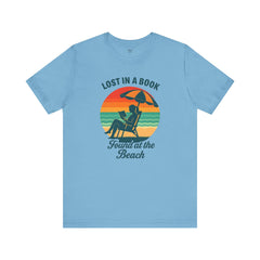 Beach Reading Lover Unisex Tee, Summer Shirt, Lost in a Book T-Shirt, Gift for Bookworms, Vacation Style, Relaxed Fit