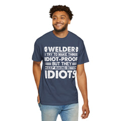 Fun Welder T-Shirt - 'Idiot-Proof' Design for Welding Enthusiasts