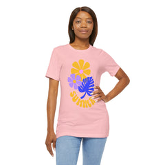 Summer Floral Tee — Retro Flowers & Monstera Design