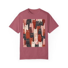 Cute Cat Print Unisex Garment-Dyed T-Shirt - Comfort Colors Soft Perfect for Animal Lovers and Casual Days