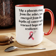 Phoenix mug, cancer survivor gift, hope mug, resilience gift, awareness mug, survivor coffee cup, cancer recovery gift, phoenix rising mug