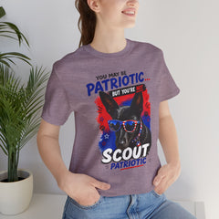 Personalized With Your Dogs Image and Name Patriotic Unisex Jersey Short Sleeve Tee