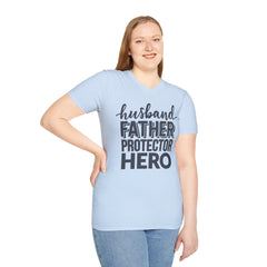 Husband Father Protector Hero Unisex Softstyle T-Shirt