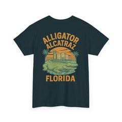Alligator Alcatraz Unisex Heavy Cotton Tee, Florida Souvenir Shirt, Travel Gift, Vintage Style Tee, Nature Lover Apparel