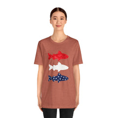 Patriotic Trout T-Shirt — Red White & Blue Fish Tee