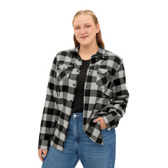 Wild Sound Wolf Guitarist Graphic - Unisex Flannel Shirt