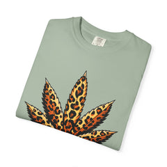Vintage Leopard Cannabis Leaf T-shirt — Weed Lover Stoner Gift