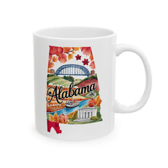 Alabama Watercolor State Mug – Travel Gift or Souvenir – 11oz or 15oz