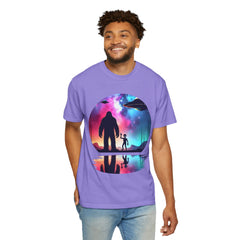 Bigfoot & Alien Nightscape T-Shirt — Sasquatch UFO Graphic Tee