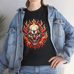 Flaming Fire Clown - Graphic Unisex Heavy Cotton Tee