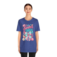 Summer Vibes Tee — Pastel Seashell Bow Beach T-Shirt