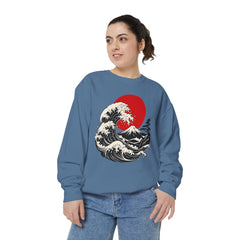 Japanese Wave and Red Sun Comfort Colors Sweatshirt