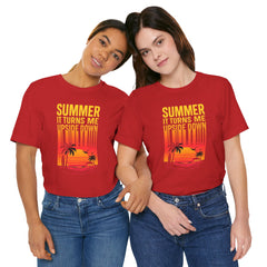 Summer Vibes Unisex Tee - "Summer, It Turns Me Upside Down" Graphic Shirt