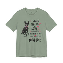 Personalized Dog Dad T‑Shirt — "Treats. Walks. Toys. Naps." Father's Day Gift