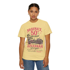 Bhavna Personalized 50th Birthday Girls Trip Savannah, Georgia T-Shirt