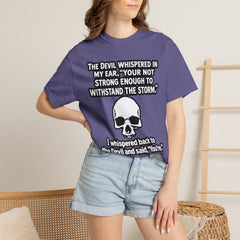 Funny Grammar Police - 'The Devil Whispered...' Skull Resilience Graphic Tee