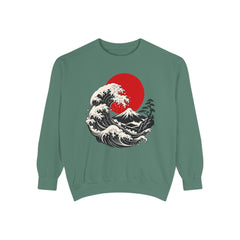 Japanese Wave and Red Sun Comfort Colors Sweatshirt