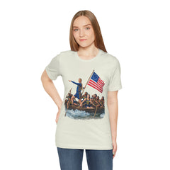 Historical Fever Patriot T‑Shirt — Revolutionary Flag Rowboat Design