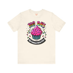 100 DAYS Sprinkled With Fun - Unisex Short Sleeve Tee | Elementary School Holiday, Teacher Apparel, Kids Motivation, Days Checked Off
