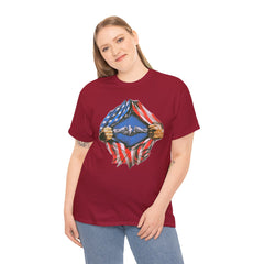 United States Navy Super Submariner tear open T Shirt, Red White and Blue, Patriotic Tee