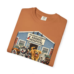 Front Graphic "Who Let the Dogs Out?" Baldwin Harbor Animal Hospital Cute Vet Clinic T Shirt