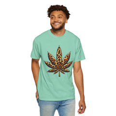 Vintage Leopard Cannabis Leaf T-shirt — Weed Lover Stoner Gift