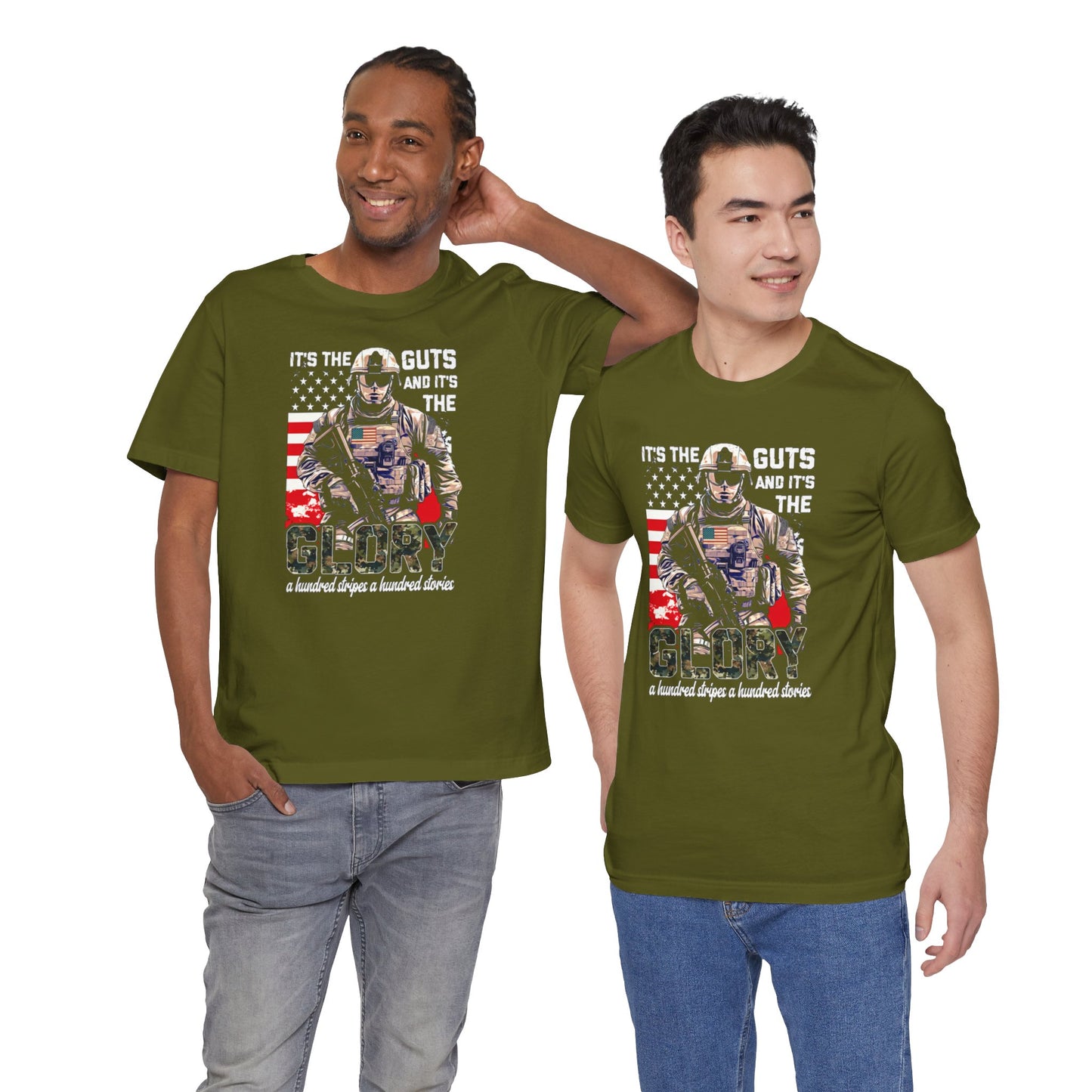 Patrotic American Soldier, Its The Guts And The Glory, Unisex Jersey Short Sleeve Tee