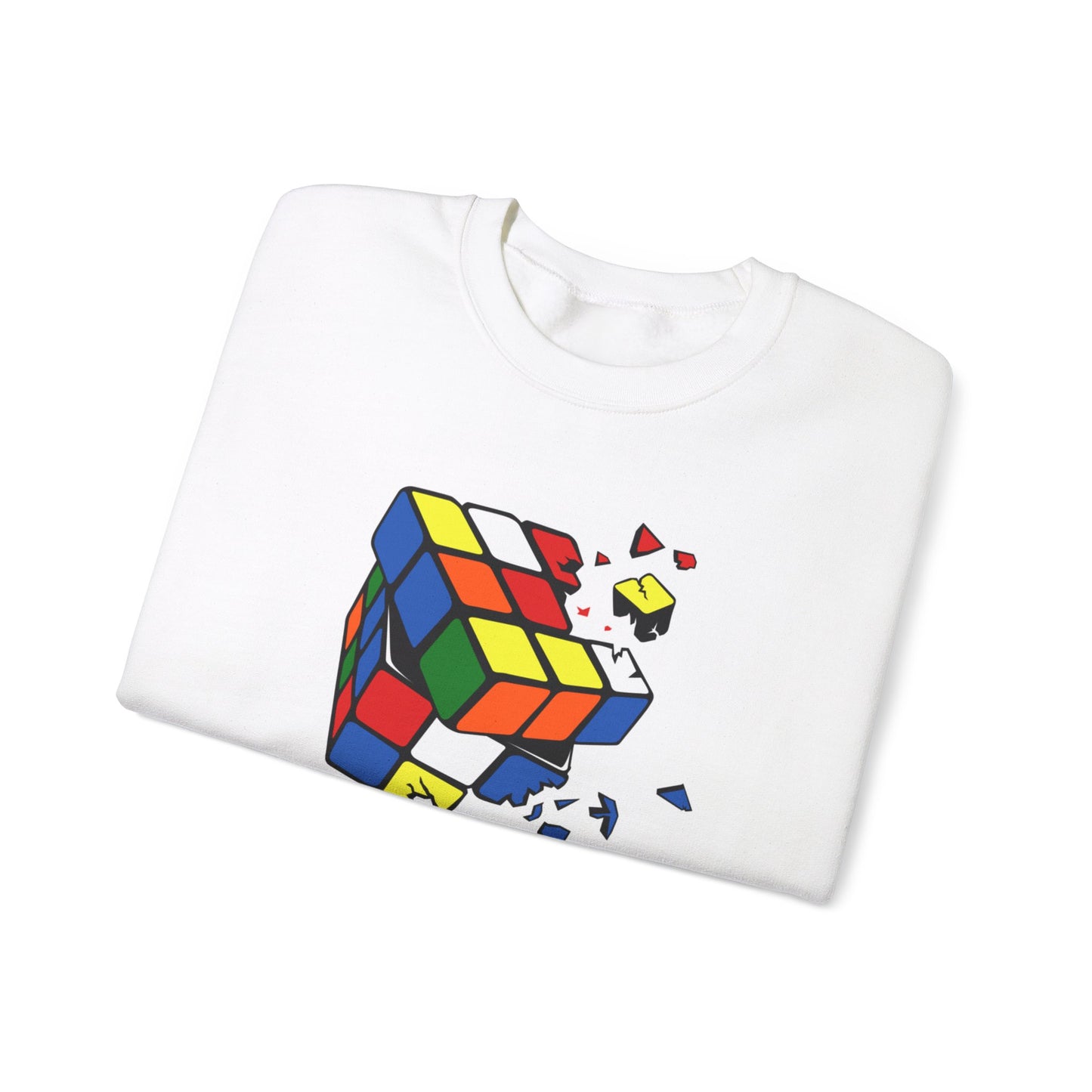 Cracked Rubik's Cube Unisex Heavy Blend™ Crewneck Sweatshirt