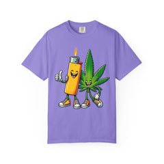 Vintage 'Lighter & Weed' Graphic T-Shirt — Relaxed Stoner/Cannabis Tee