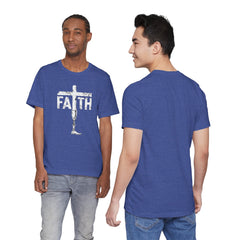 Faith Cross Prosthetic Leg T‑Shirt — Amputee Inspirational Christian Tee