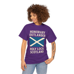 Honorary Outlander Heavy Cotton Tee, Holy Loch Scotland Shirt, Outlander Fan Gift, Casual Tee, Travel Souvenir, Unisex T-Shirt