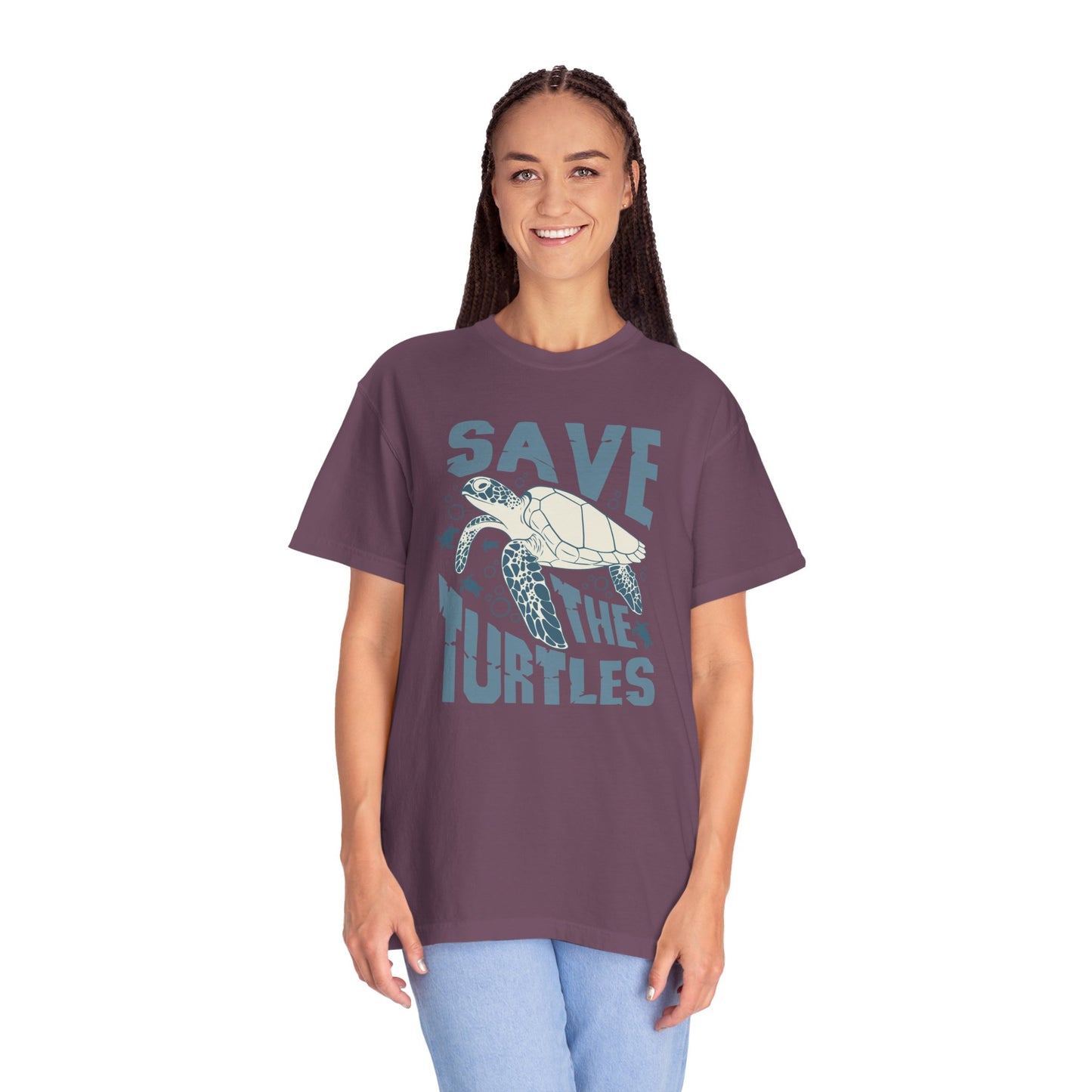 Sea Turtles, Save The Turtles -  Graphic Unisex Garment-Dyed T-shirt