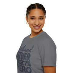 Husband Father Protector Hero Unisex Softstyle T-Shirt