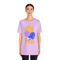 Summer Floral Tee — Retro Flowers & Monstera Design