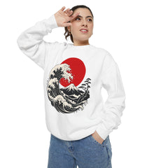 Japanese Wave and Red Sun Comfort Colors Sweatshirt
