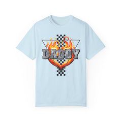 GO DADDY graphic, Comfort Colors 1717, unisex garment-dyed t-shirt, retro graphic tee, gift for him, Birthday gift tee, Vintage checkered graphic tee, Flames Tee, Fathers Day Shirt