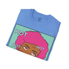 HOT Pink Cotton Candy Haired Pop Art Lady Unisex Softstyle T-Shirt