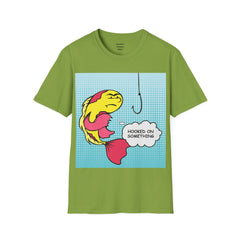 Hooked On Something Pop Art FISH Unisex Softstyle T Shirt  Reel this one in hook line and sinker