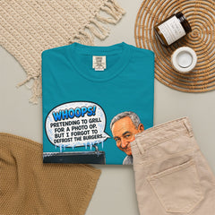 Grill Master Grandpa Funny BBQ T-Shirt — "Whoops! Pretending to Grill for a Photo" Graphic Tee