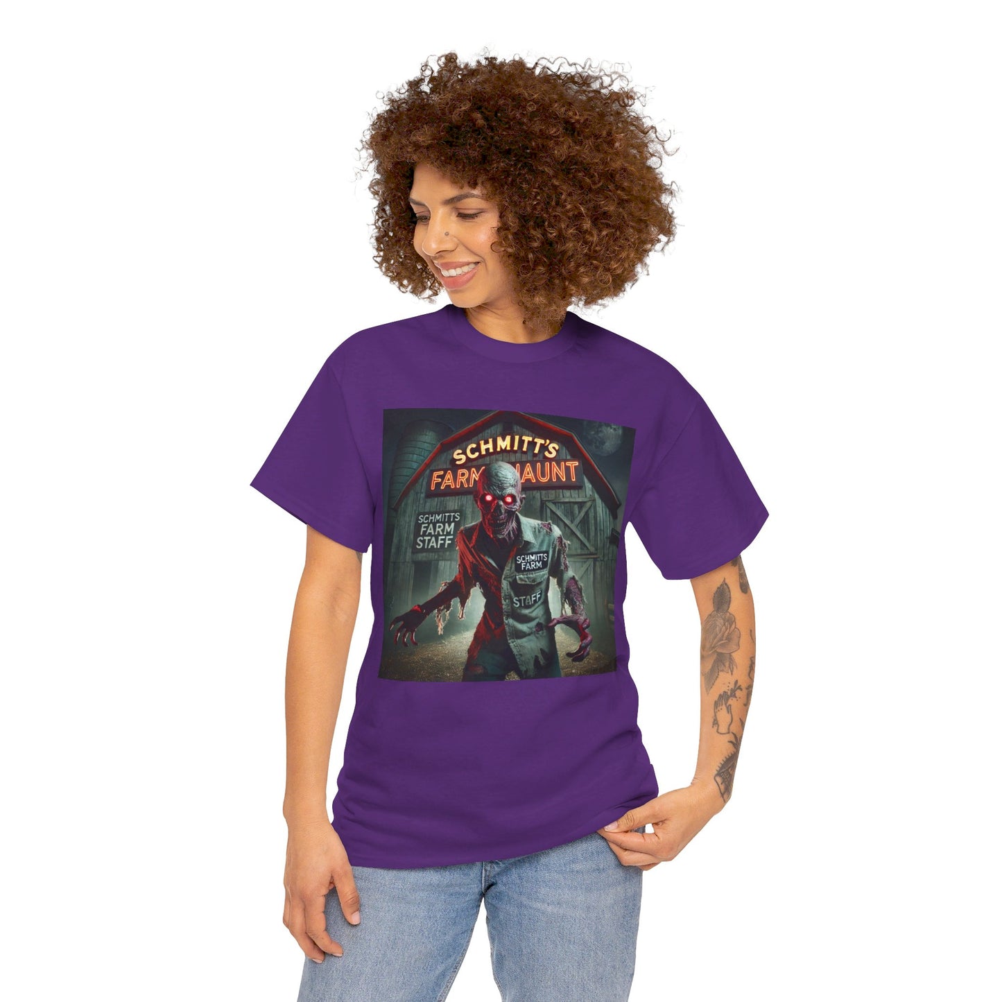 ZOMBIE STAFF WORKER! Graphic Unisex Heavy Cotton Tee