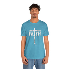 Faith Cross Prosthetic Leg T‑Shirt — Amputee Inspirational Christian Tee