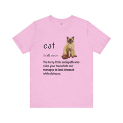Cat Sociopath Defintion - Unisex Jersey Short Sleeve Tee