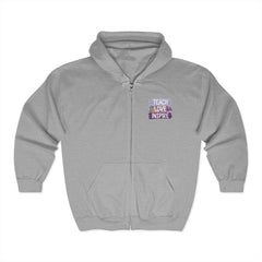 Teach Love Inspire Hoodie - Cozy Unisex Zip-Up Sweatshirt for Educators and Motivators