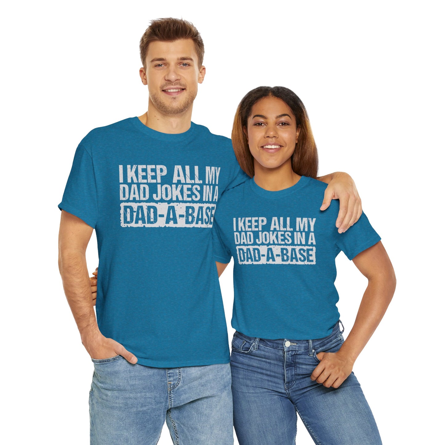 Dads Jokes Only  Dad A Base, Unisex Heavy Cotton Tee