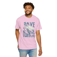 Sea Turtles, Save The Turtles -  Graphic Unisex Garment-Dyed T-shirt