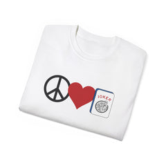Peace Love Mahjong Unisex Ultra Cotton Tee / See our matching Coffee Mugs and Weekender Tote Bag