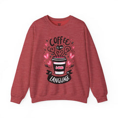 Woman's Coffee Is My Love Language Valentine - Unisex Heavy Blend™ Crewneck Sweatshirt