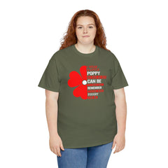 Memorial Day Poppy Tee, For Those Who Fought For Me, Unisex Cotton Tee