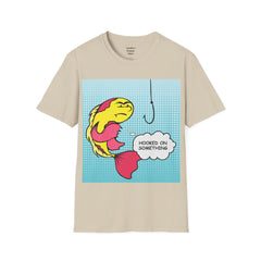 Hooked On Something Pop Art FISH Unisex Softstyle T Shirt  Reel this one in hook line and sinker