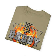 GO DADDY graphic, Comfort Colors 1717, unisex garment-dyed t-shirt, retro graphic tee, gift for him, Birthday gift tee, Vintage checkered graphic tee, Flames Tee, Fathers Day Shirt